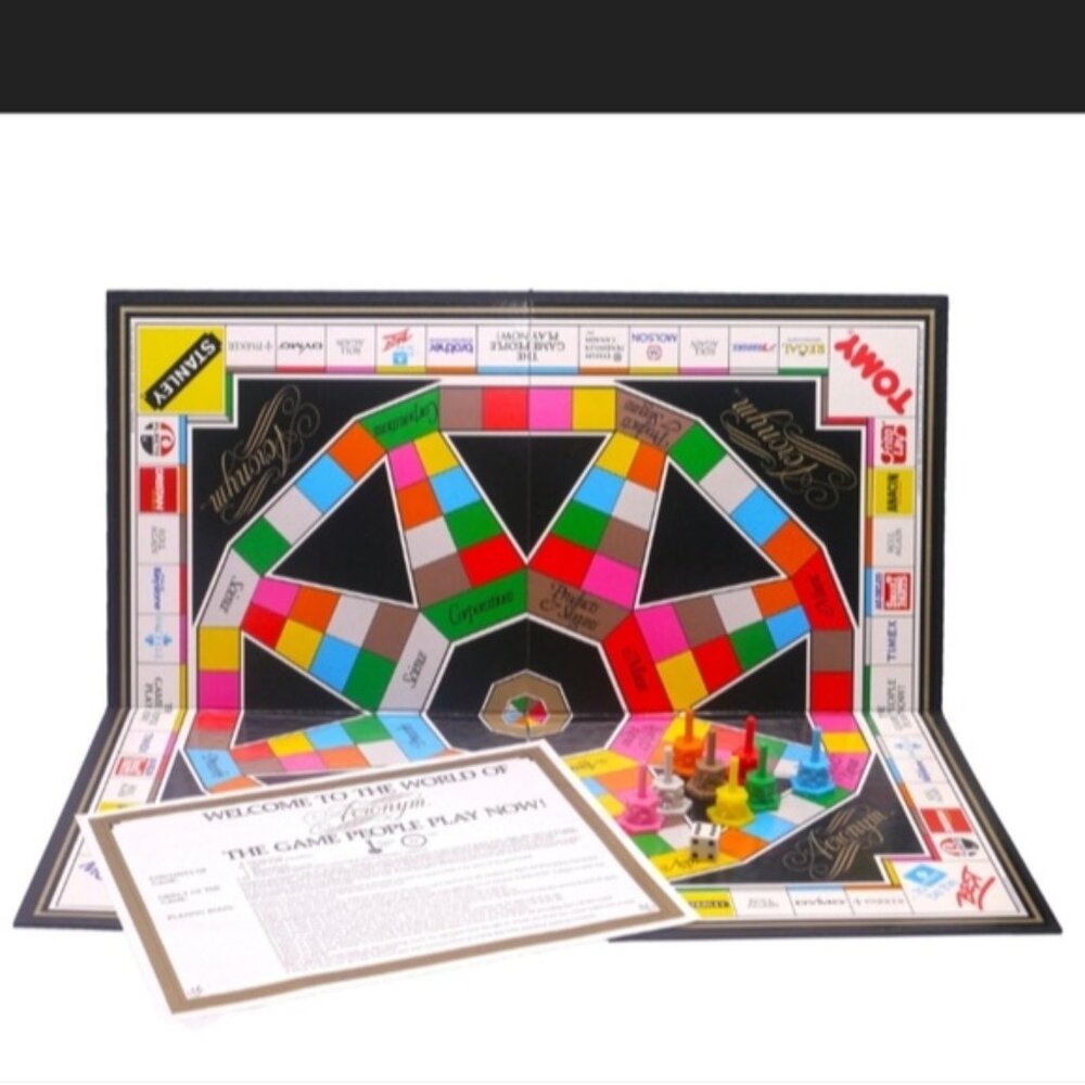 Vintage RARE Sealed 1985 Acronym Board Game By Tomy Canadian Collectible